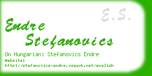 endre stefanovics business card